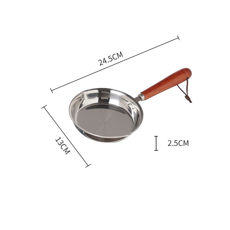 Eierkoekenpan Keuken Olie Verwarming Pan 316 Roestvrij Staal Eierpannenkoek Maker Kleine Roestvrijstalen Pan: WHITE