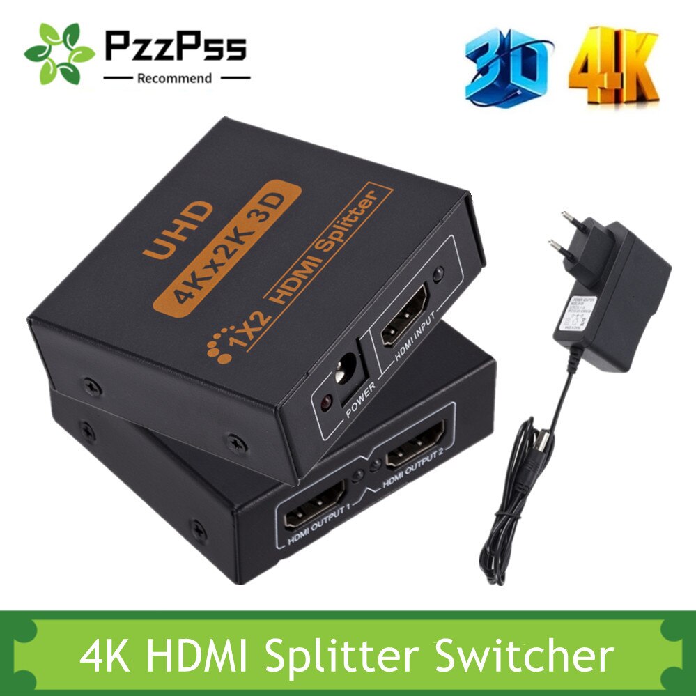 Pzzpss 4K Hdmi Splitter Full Hd 1080P 1 In 2 Hdmi Splitter Video Hdmi Switch Switcher 1X2 Dual display Voor Hdtv Dvd PS3/4 Xbox