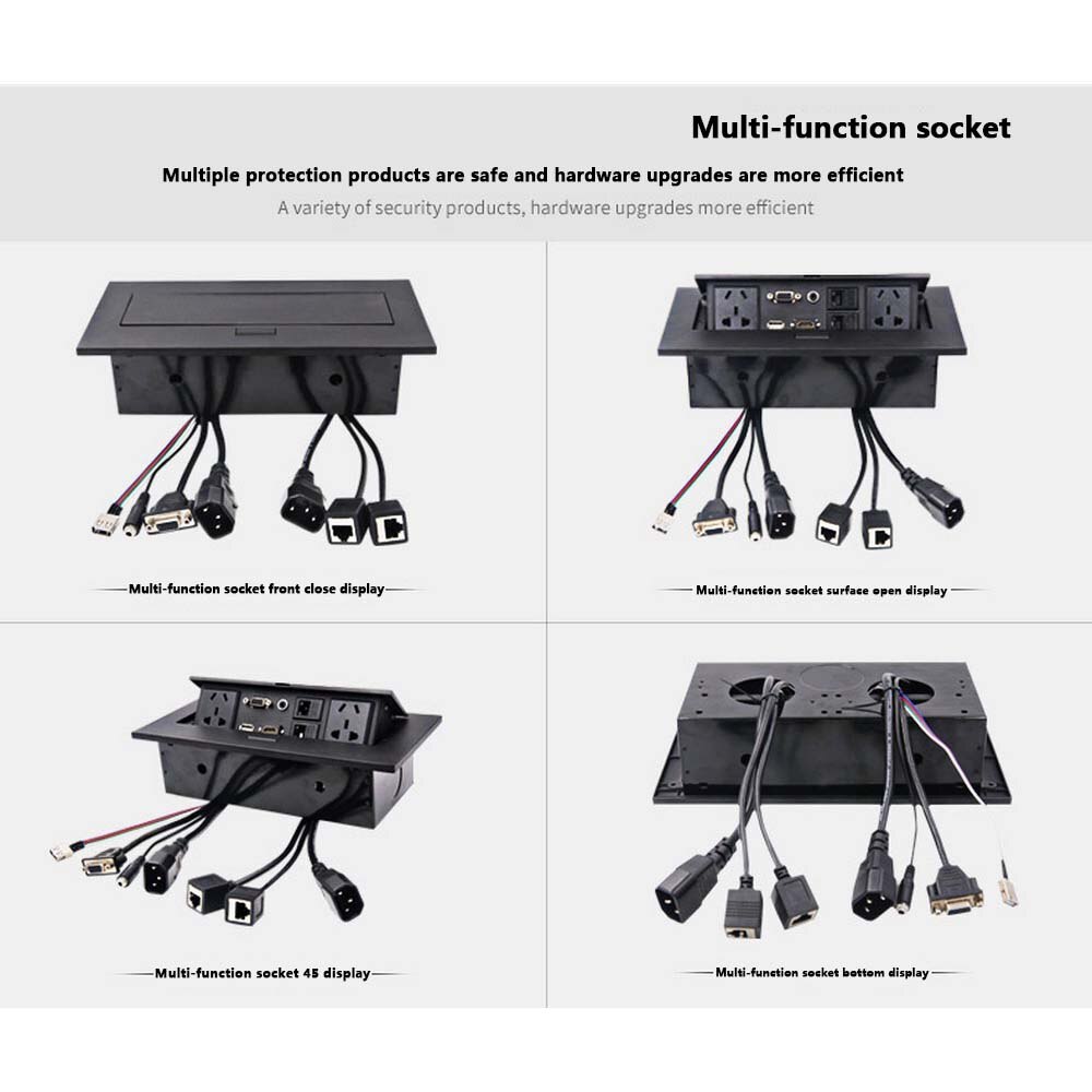 Tabletop Standard Universal Power Tabletop Socket K514 AU EU US Hidden HDMI High-definition Multimedia Desktop Socket Pop-up