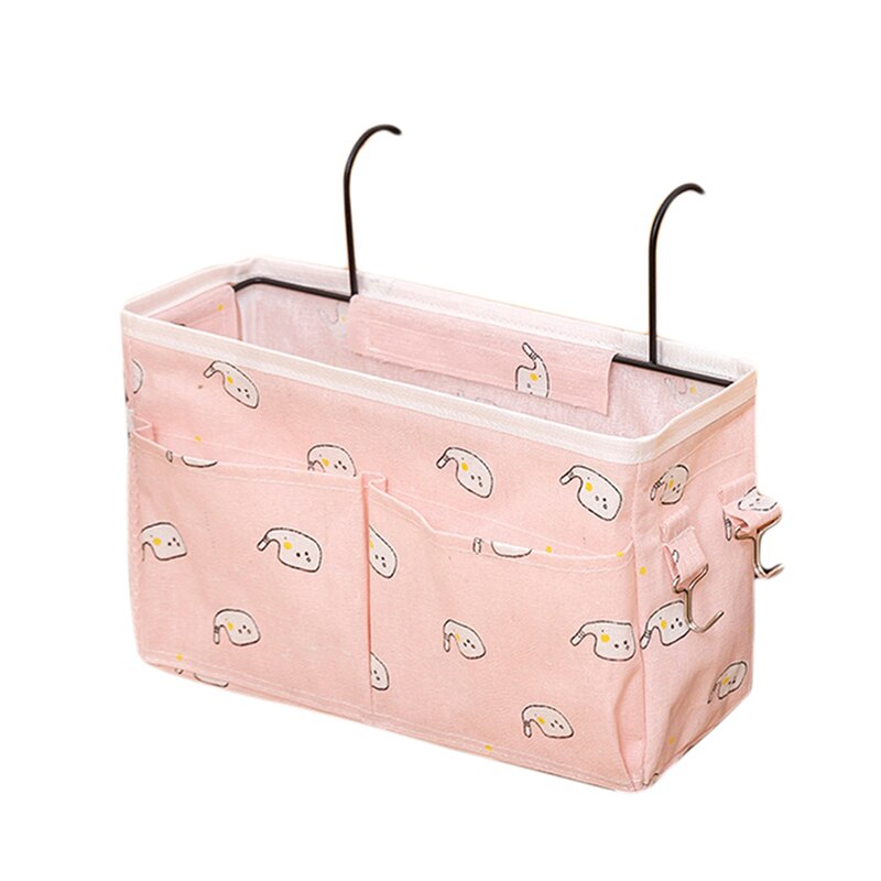 Bedside Storage Organizer Bed Desk Bag Sofa TV Remote Control Hanging Caddy Couch Storage Organizer Bed Holder Pockets: pink