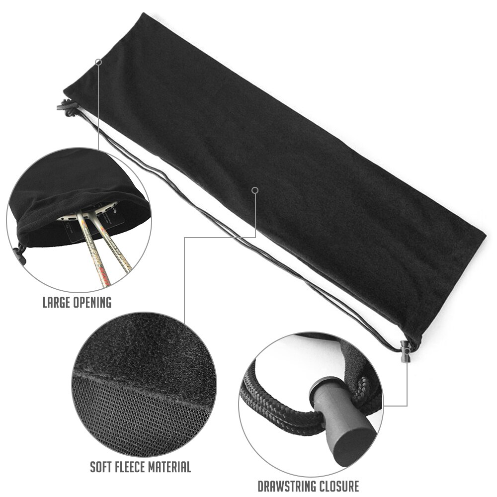 Badminton pluche stoffen racket tassen hoes verstelbare riem badminton racket hoes zachte fleece opbergtas hoes enkele schouder