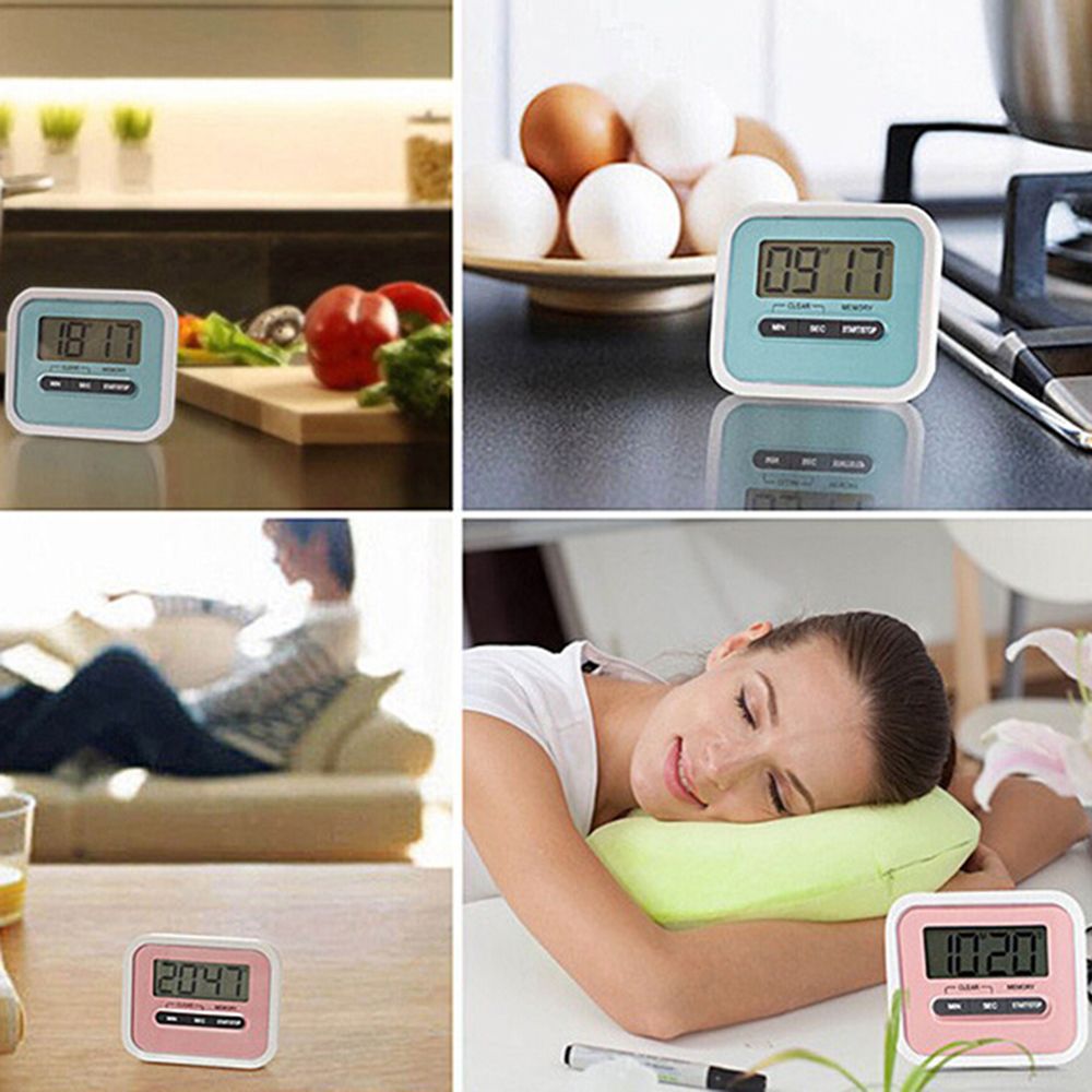 Mini Digitale Lcd Kookwekker Vierkante Keuken Countdown Alarm Met Magneet Klok Stopwatch Klok Timer
