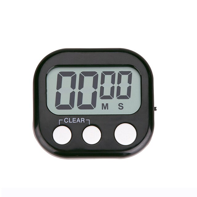 Cronómetro Digital para cocina, con alarma fuerte y soporte magnético con pantalla LCD grande para cocinar y hornear Juegos Deportivos: BLACK