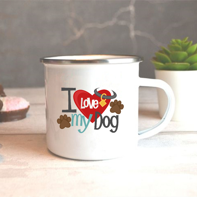 Tasse à café, thé, thé, café, boisson, Dessert, petit déjeuner, lait, Vintage, poignée, , I Love My Dog: XH2375-A015WH-8