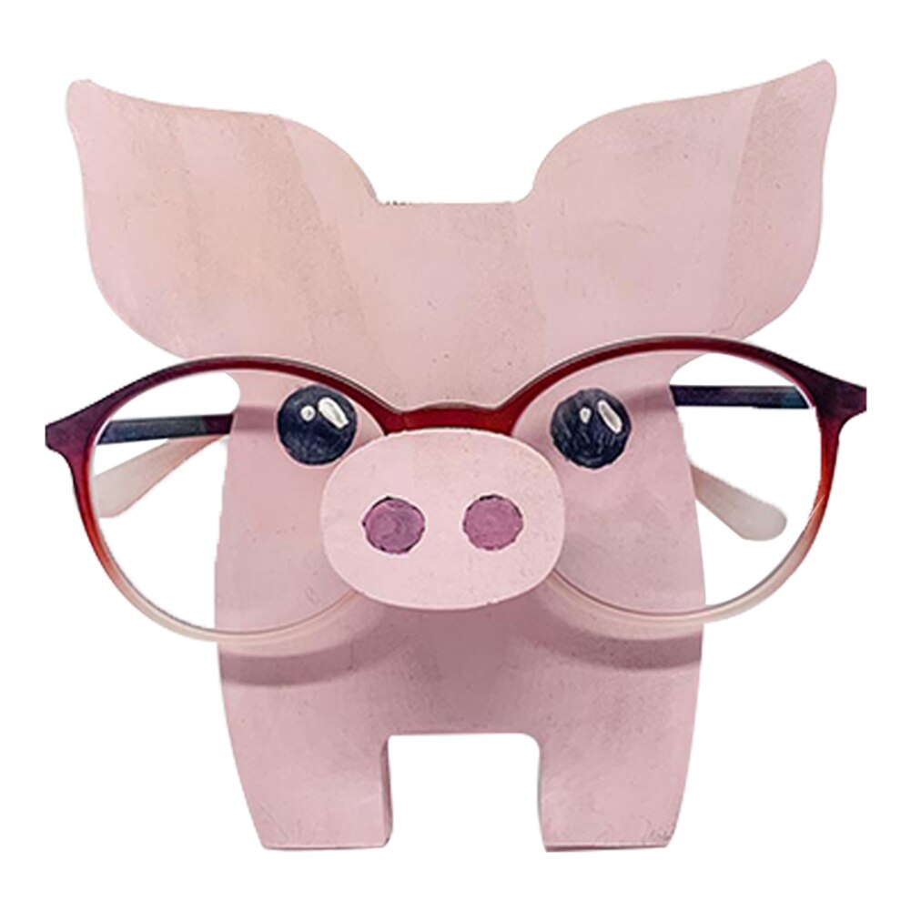 Porte-lunettes en bois sculpté à la main, support de lunettes de soleil, décoration de la maison,: Pig