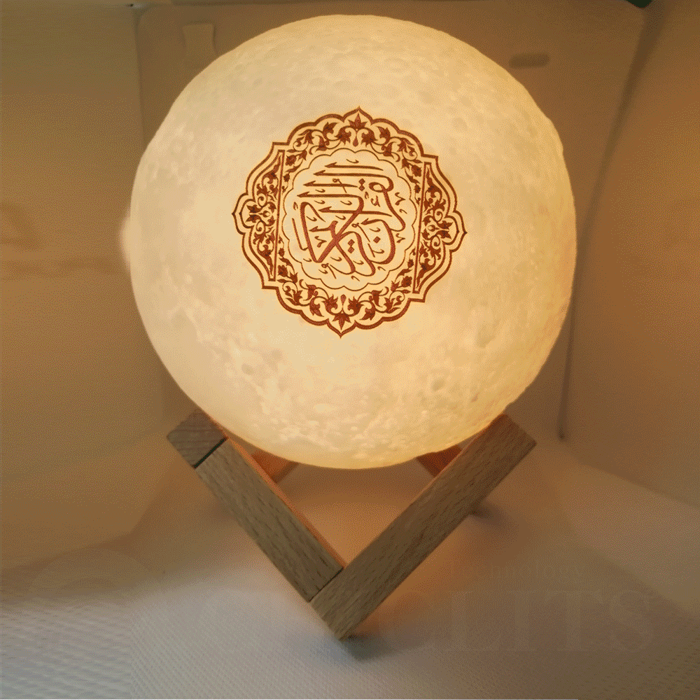 Bluetooth Speaker Draadloze Koran Moslim Nachtlampje Recitatie Koran Boek Bluetooth Speaker Kleurrijke 3D Maan Met Afstandsbediening