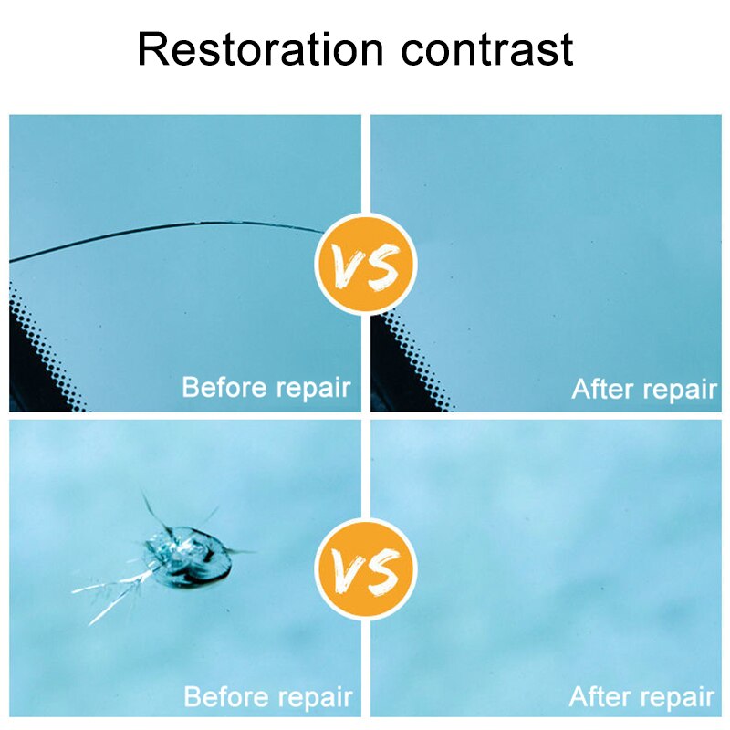 Bil forrude reparation værktøj diy vindue reparation værktøjer forrude glas ridse revne gendanne vindue tredelt sæt