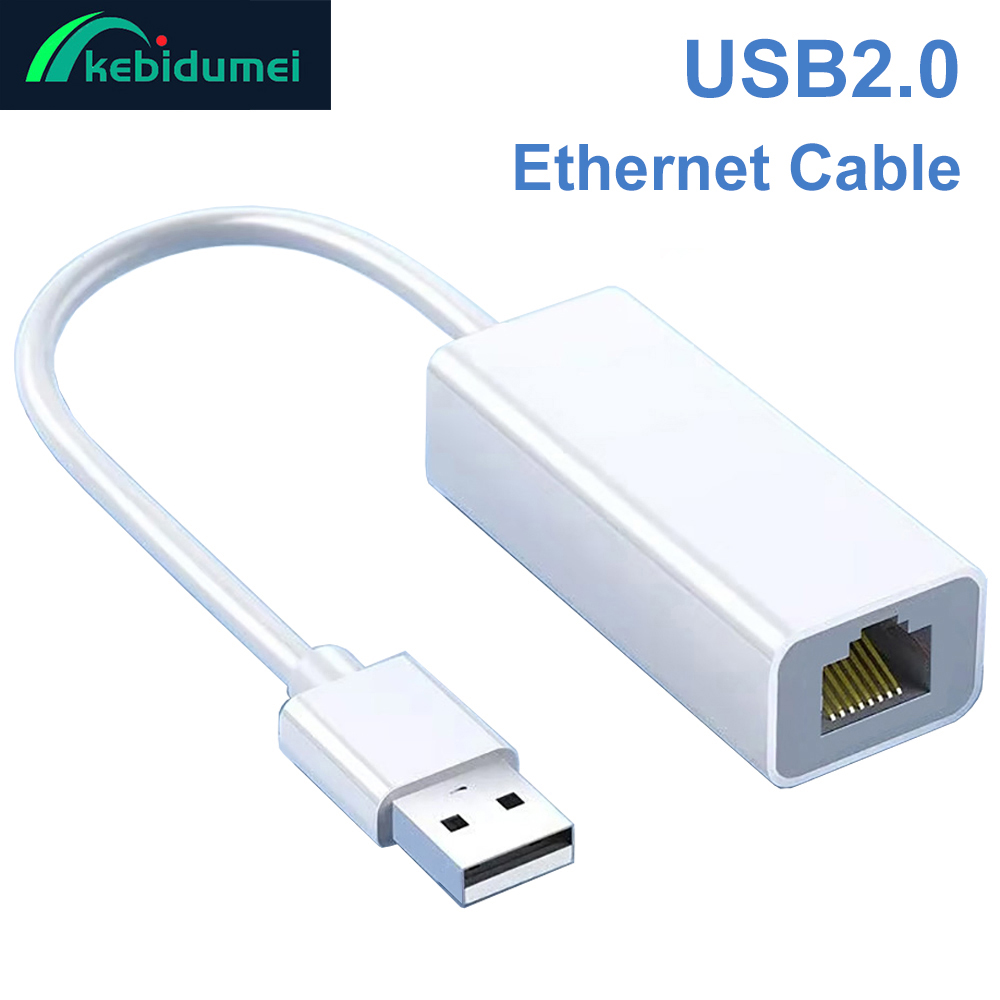 Kebidumei USB 2.0 auf RJ45 Ethernet-Kabel-Splitter, Verlängerungsadapter, Micro-USB, kabelgebundene Netzwerkkarte für Tablet, Laptop, PC, Windows XP7 8