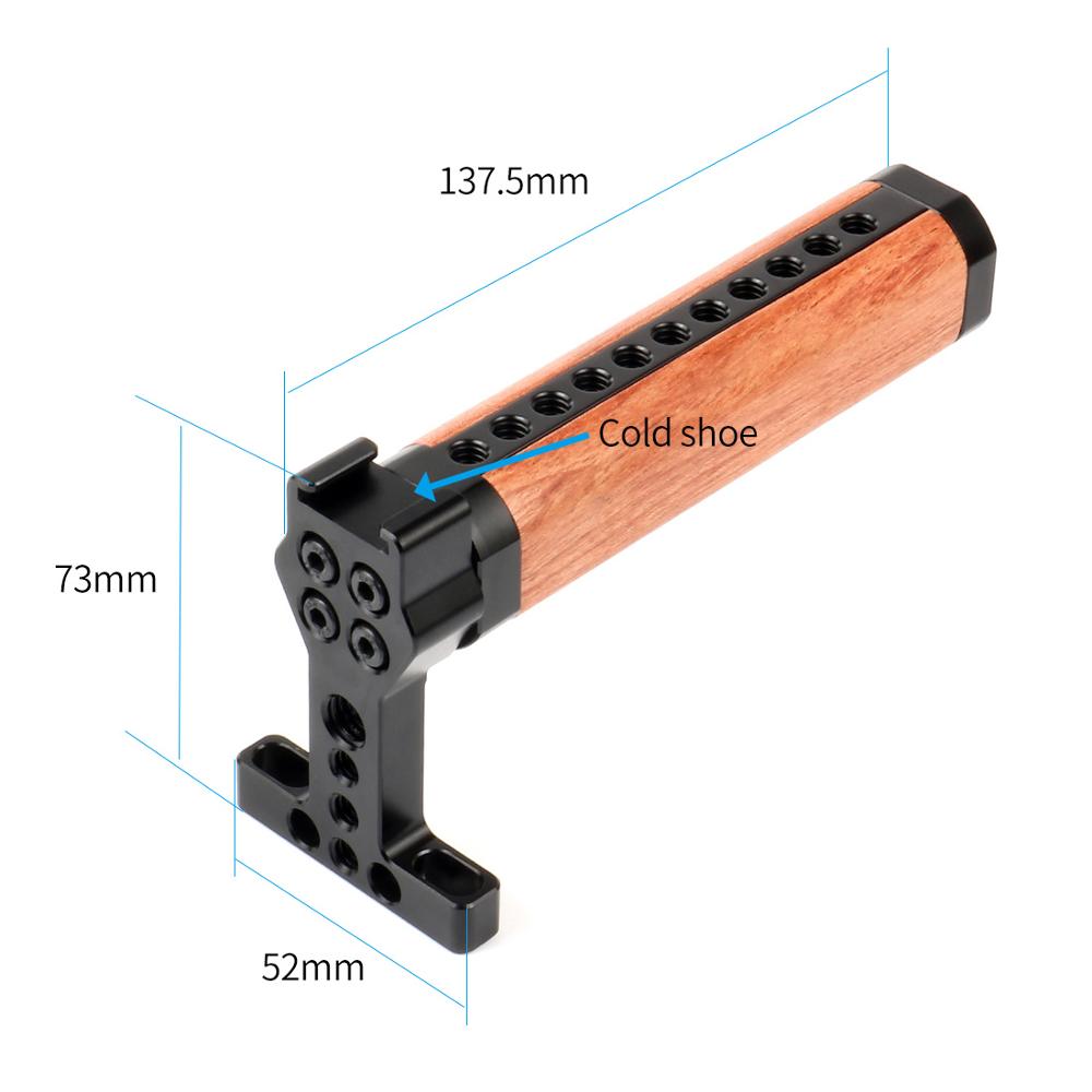 Poignée en bois pour appareil photo, pour GH5 5DMARK III SLR, Cage en bois, poignée supérieure avec support de chaussure froide, adaptateur de vis 1/4 "3/8"