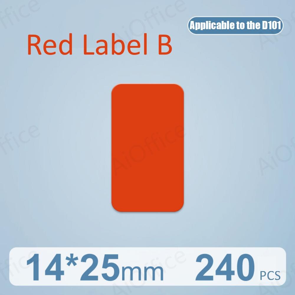 NIIMBOT D101 D11 0 Mini białe naklejki etykiety drukarki anty-olej wodoodporny odporny na rozdarcie dla supermarketu metka z ceną rolkę papieru: Red 14X25mm
