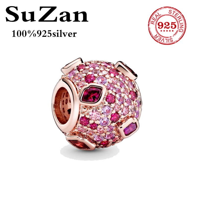 Suzan Reale Dell'argento Sterlina 925 del Branello di Fascino del Reflexions Eleganza Clip Con Perline di Cristallo Misura Pan Braccialetti Donne Gioielli Fai Da Te: style4