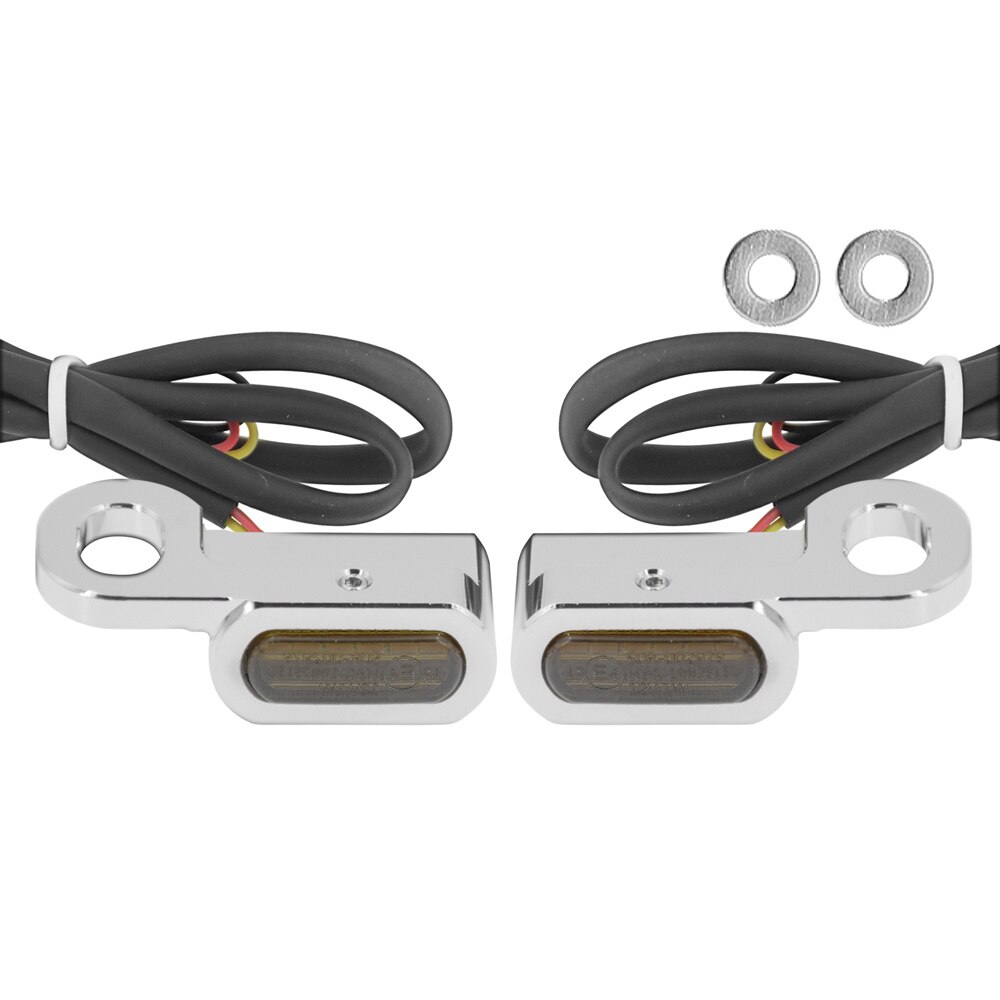 2X Motorfiets Led Richtingaanwijzer Zwart/Chrome Voor Harley Touring Road Street Glide Flhr softail: Chrome(Brown)
