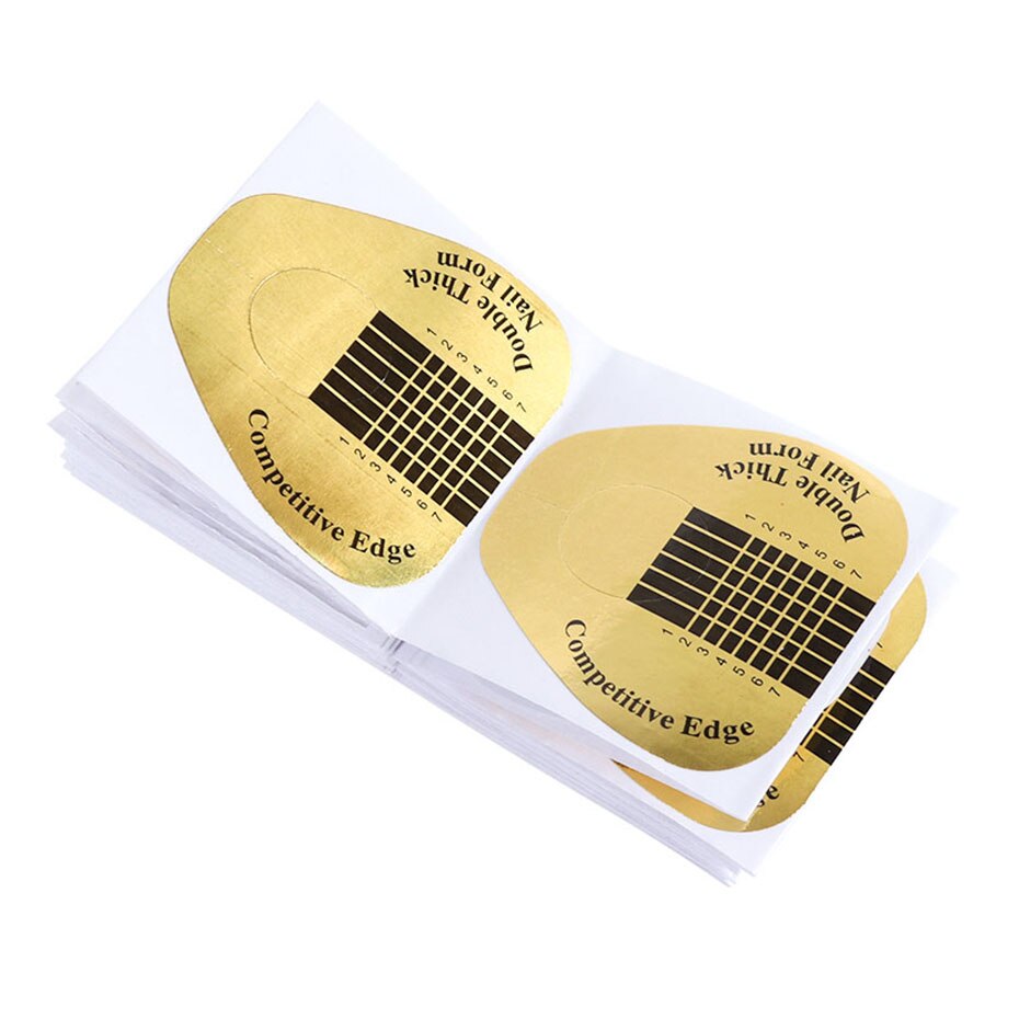50 Teile/satz Heiße Goldene U Förmigen Nagel Nagel-bilden-kunst-spitze-verlängerungs-formen führen für Französisch Acryl Nagel UV Gel SANJ071