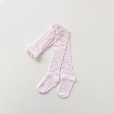 Collants d&#39;été fins pour bébés filles, bas en coton doux, ajouré, respirant: Pink / 3-12 Months (S)