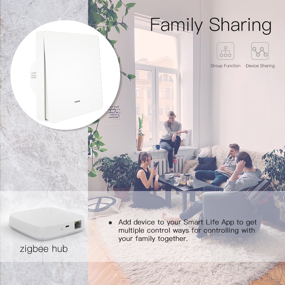 Tuya Zigbee Licht Schakelaar Drukknop Tuya Zigbee Hub Vereist Smart Leven App Afstandsbediening Werk Met Alexa Google Thuis