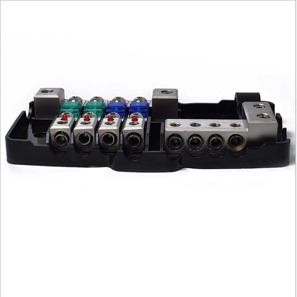 Four-Way Mini Fuse Holder + Junction Box 2 In 4 Out Four-Way Fuse Holder With Led Light Car Electrical Circuit Breaker