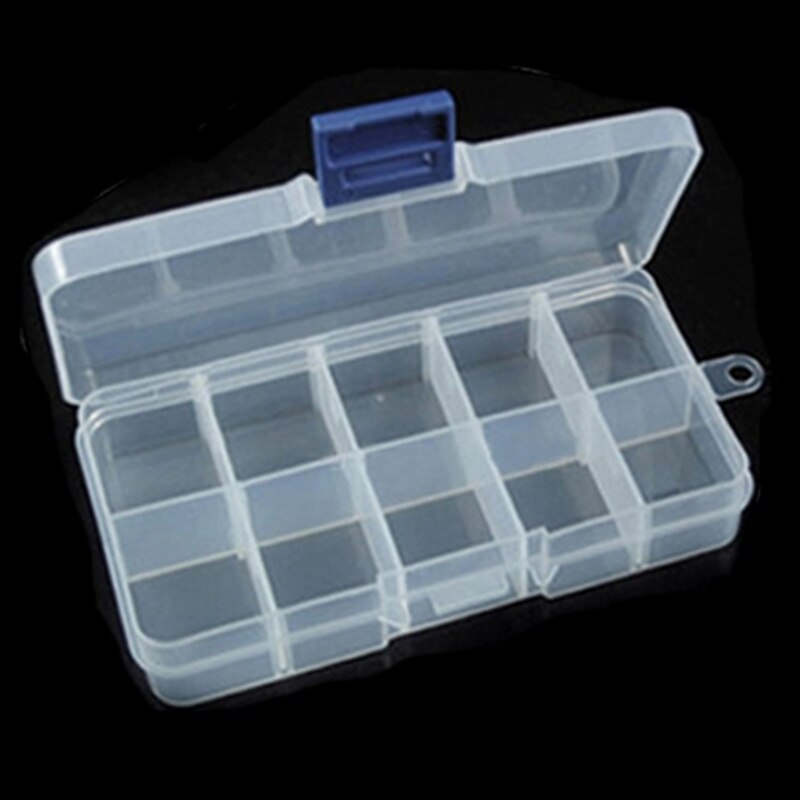 Cajas pequeñas de almacenamiento de plástico transparente extraíbles para ordenar pendientes, anillos, cuentas, cajas de acabado de joyería, 8/10/15/24 rejillas