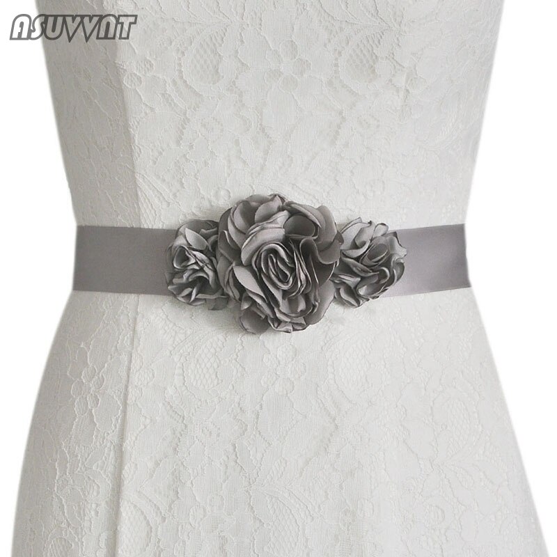 fleur ceinture femmes ceinture ceinture mariage mariée demoiselle d'honneur ceinture robe de mariée ceinture de mariage fleur ceinture fille fête habiller: gray