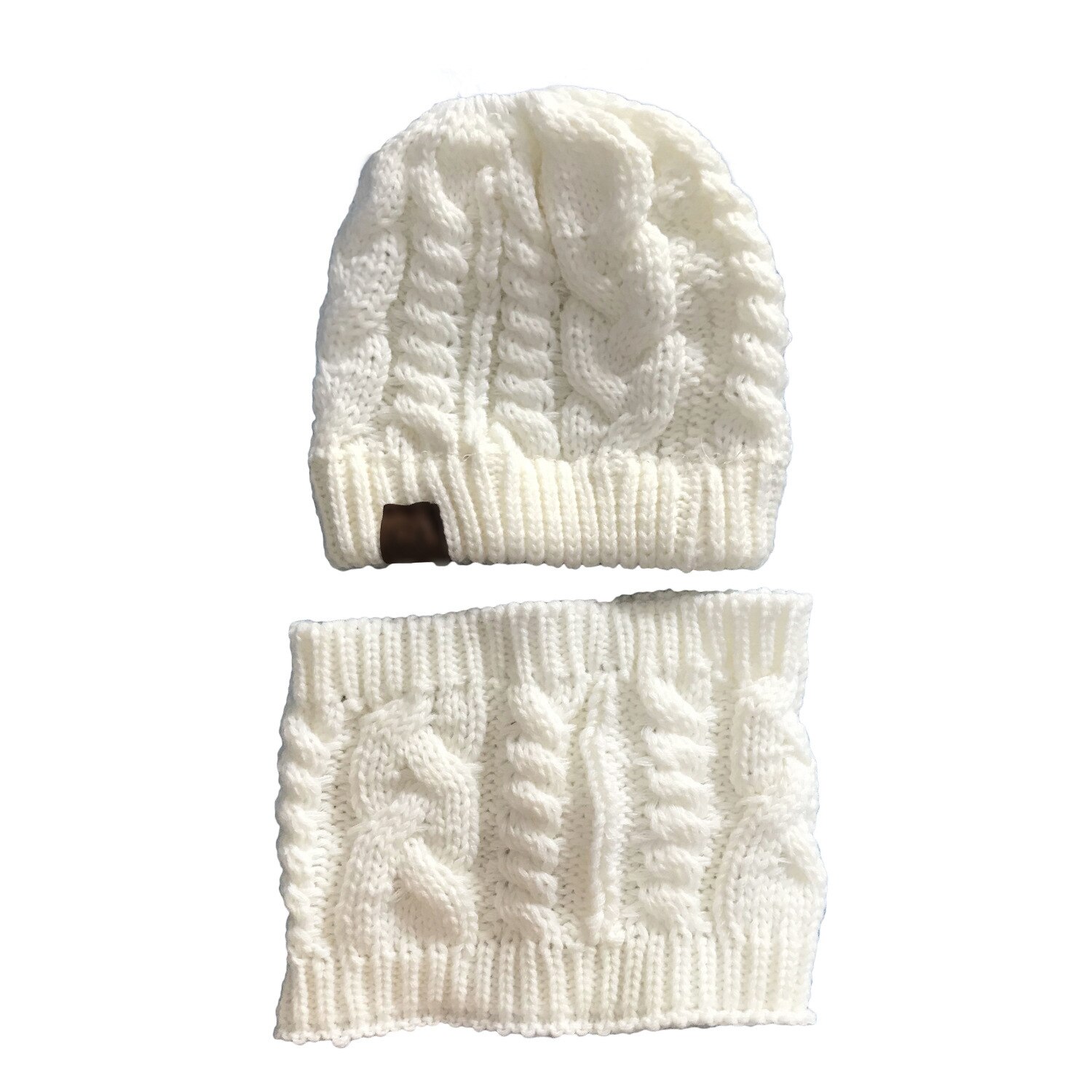 Ander Beanie voor kinderen en colsjaal set Smile – beanie & colsjaal van katoen – lente herfst – uniseks jongens meisjes – zacht en stijlvol, perzik, 52-56