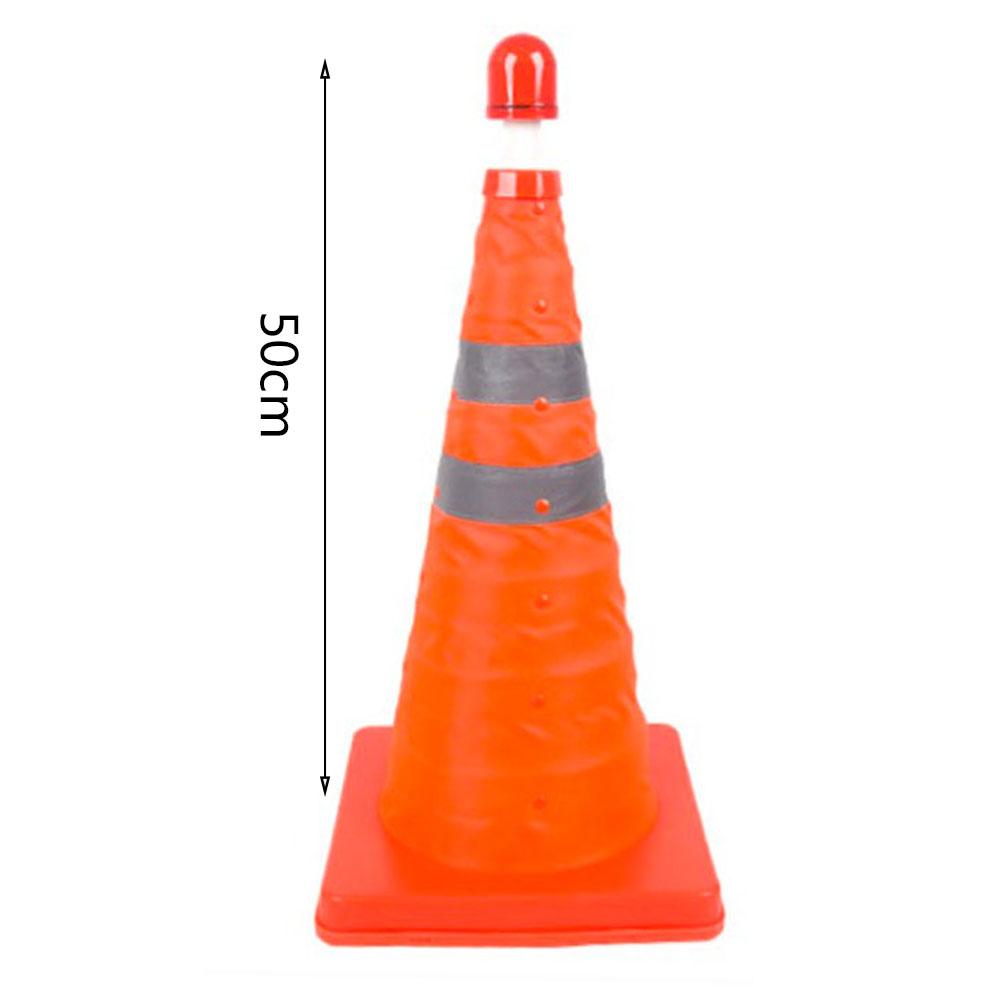 Telescopic Traffic Reflective Cone Car Warning Sign Roadblock Roadside Emergency Triangular Safety Sign Export: 50cm with lamp