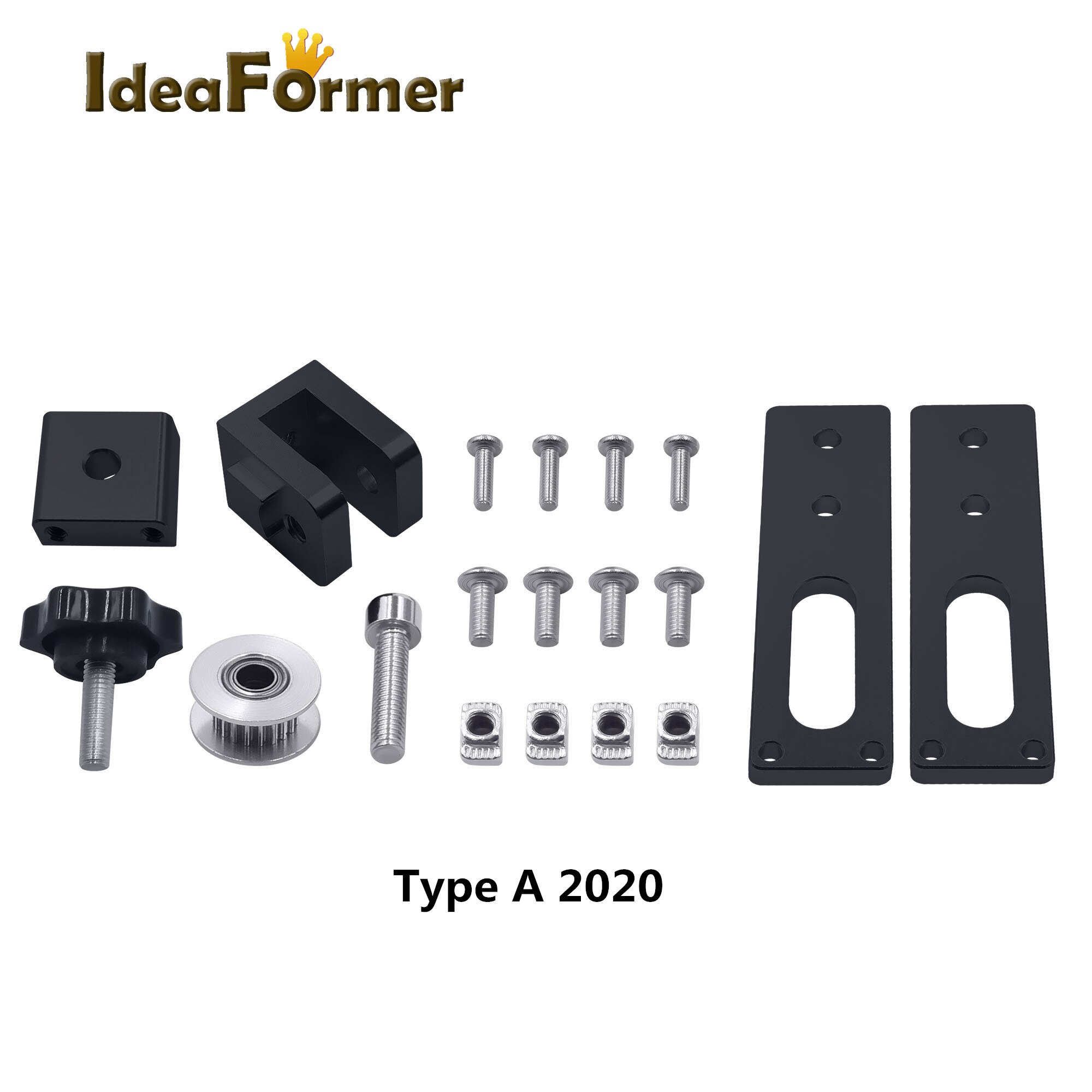 Upgrade Profiel X-As Synchrone Riem Stretch Rechtzetten Spanner Voor Ender-3 Creality CR-10 CR-10S 3D Printer Onderdelen.: Type A Black