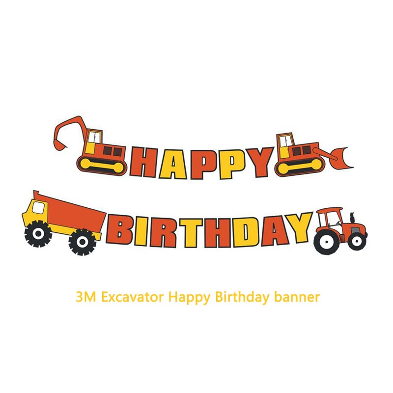 nouvel an enfant dessin animé voiture camion de pompier feuille ballons joyeux anniversaire fête décorations garçon fête bricolage voiture Ballon noël déco: Excavator