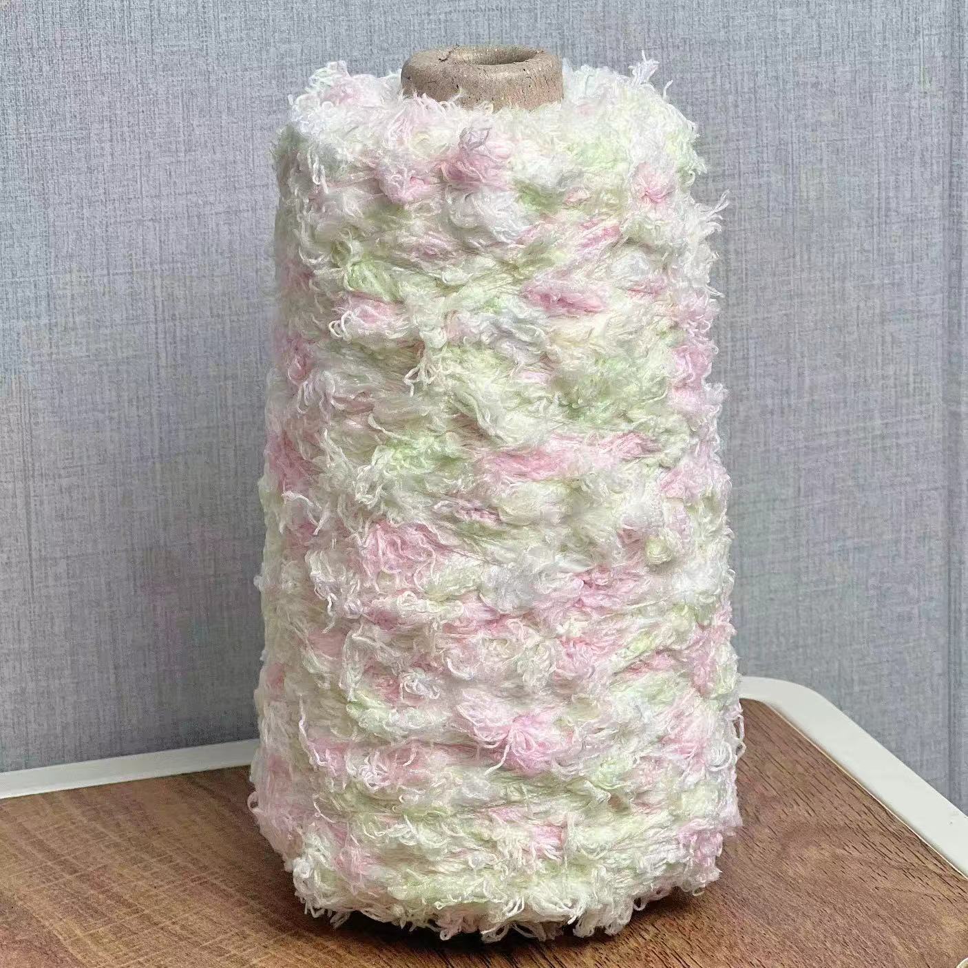 250 g ausgewähltes Garn, gehäkeltes Popcorn-Feder-Bohnenfaden, weicher und bequemer Pullover, Schal, Mantel, Tasche, gemischter Faden, handgewebter Faden: YELLOW