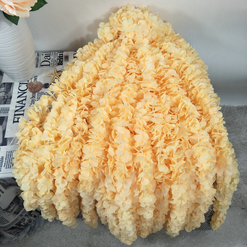 10 STKS Kunstmatige Blauweregen Bloemen Wijnstok 29 Inch Lange Tailing Zijden Bloem Snaren voor Muur Opknoping Bruiloft Boog Party Home Decor: Champagne