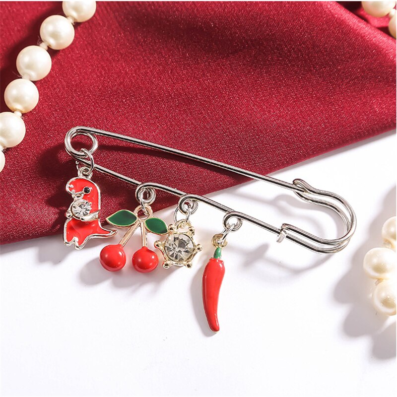 5pcs enamel cherry charm fruit for jewelry making earring pendant bracelet and necklace Christmas