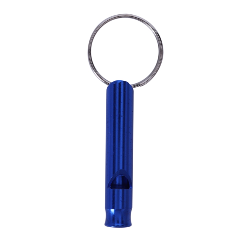 2 Pcs. Pockets Safety Pet Dog Training Sound Whistle Silver, Blue