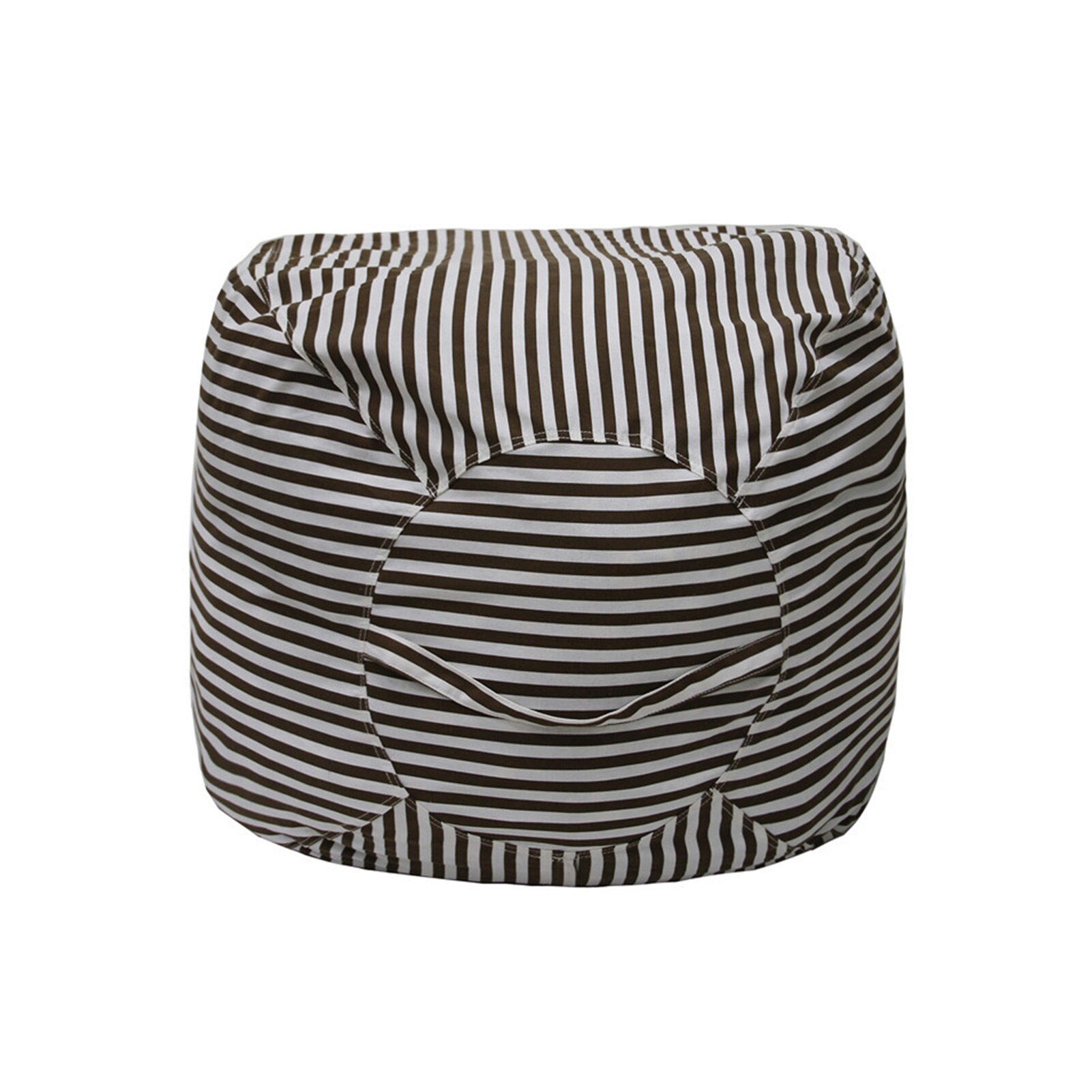Lerret rund søle hjemmeinnredning plysj leketøy 80cm tilbehør glidelås bønnepose sofadeksel uten fylling diy arrangør vaskbar oppbevaring: Kaffe