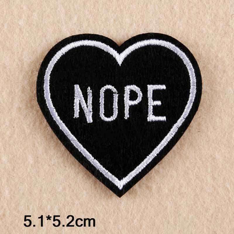 Letters Nope Punk Iron Op Patch Kleding Patch Voor Kleding Jongens Geborduurd Patch Kledingstuk Kleding Accessoires