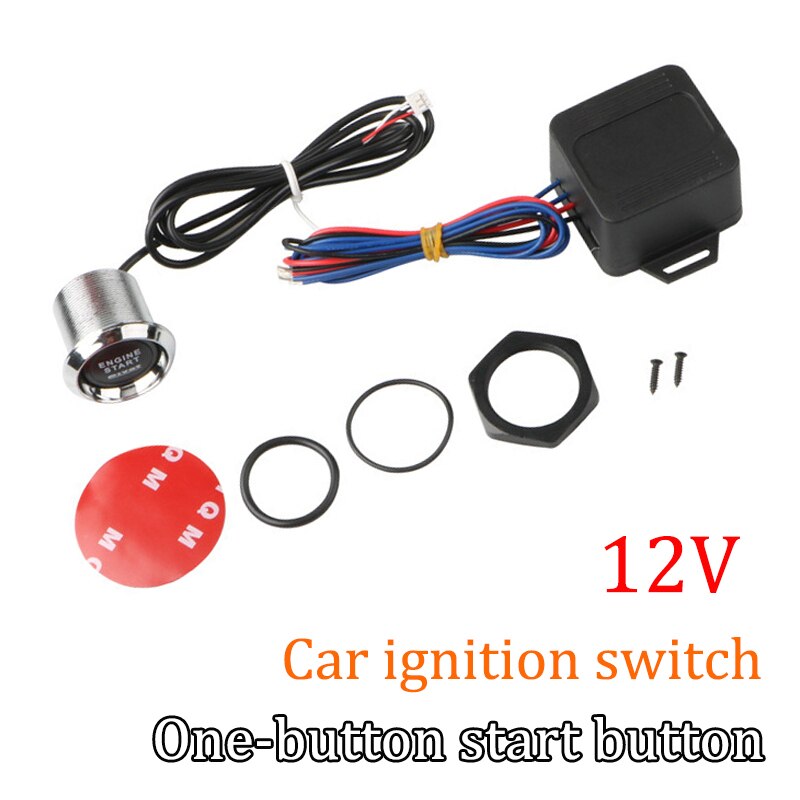12V Red or Blue LED one-button Start Button Car Keyless Engine Start Push Button Switch Ignition Starter Kit