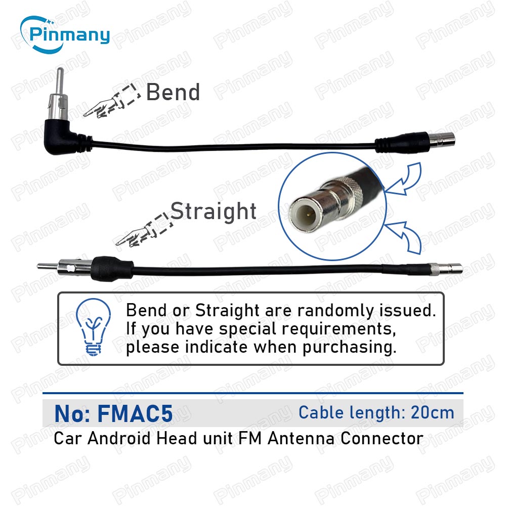 Car Stereo Audio Antenna Adapter Vehicle FM AM Radio Aerial Extension Android head unit elbow Antenna Male To Female Plug Cable: Orange