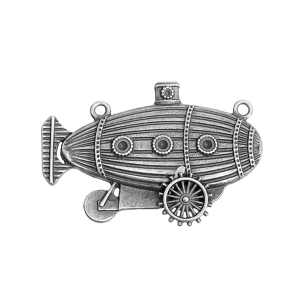 Doreenperles en alliage à base de Zinc, connecteurs Bronze Antique argent, équipement de bateau, composants de , 49mm x 33mm, 2 pièces