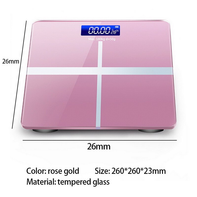 Kropsfedt skala gulv præcis smart elektronisk ledet digital vægt skala badeværelse balance bluetooth app android eller ios bluetooth: Pink-a