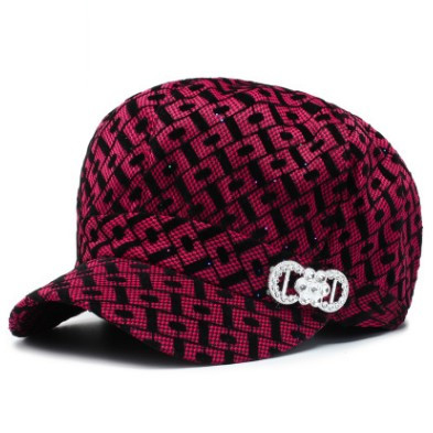 Siloqin dame newsboy caps høst dame lue snapback cap kvinne trend hip hop cap sløyfe rutete solhatt: Farge -8