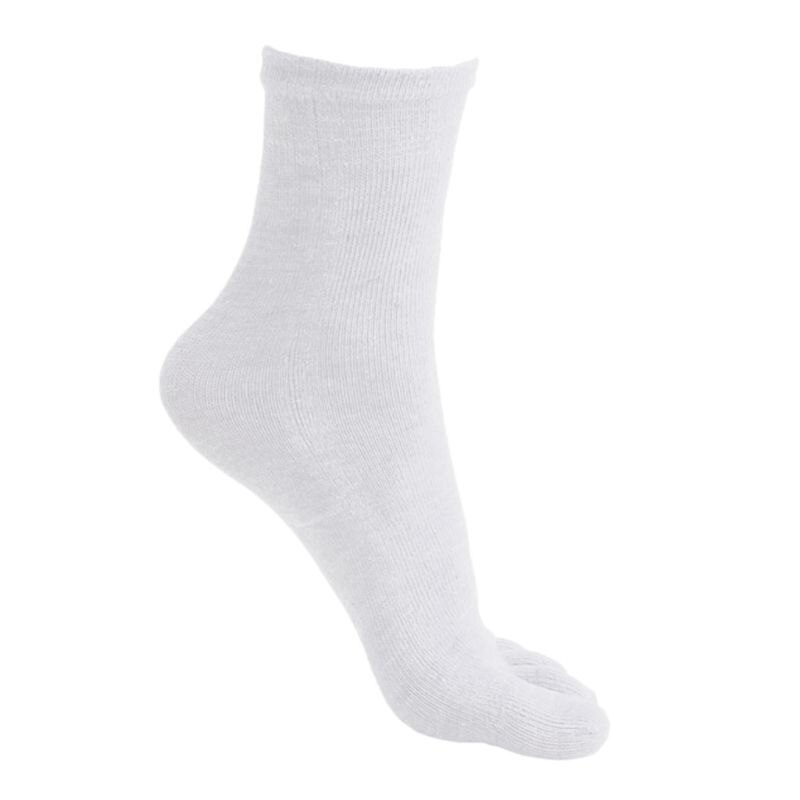 Mens Five Fingers Soft Polyester Cotton Ankle Toe Socks Solid Color Breathable Comfortable: white