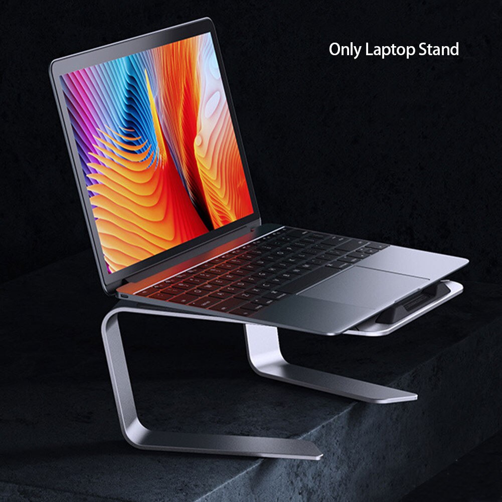 Laptopständer mit nackenentlastung, 360 belüftungsöffnungen, tragbar, aus rutschfester, robuster und ergonomischer aluminiumlegierung, einfache montage