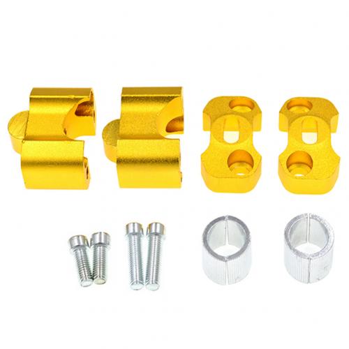Abrazadera de manillar de motocicleta de aleación de aluminio de 22-28mm, adaptador elevador de extensión, duradero, fácil de instalar, accesorios para motocicleta 1 par: Golden