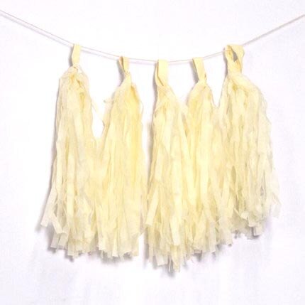 5 stk/parti silkepapir kvaster fest bryllup dekoration guirlande ammern pom pom guirlande gør det selv udendørs fest bryllup dekoration tissue: Beige