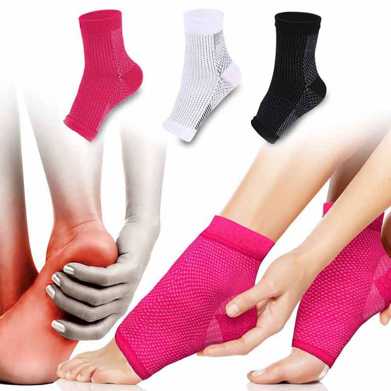 1 st fot kompressionshylsa anti plantar stöd ankel ängel strumpor sportskydd basket fotboll fotled stöd avlastning