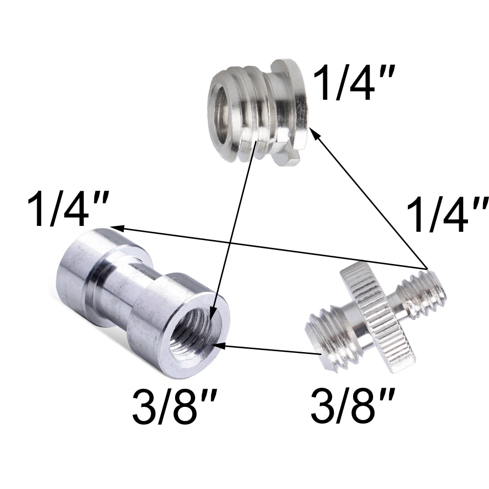 GAQOU 1/4 "3/8" Mannelijke Binnendraad Schroef Mount Adapter Statief Plaat Schroef EB Mount voor Camera Flash Statief light Stand Metal