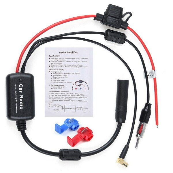 roman-universell dab + fm bilantenne antenne splitter kabel digital radio + forsterker tilbehør