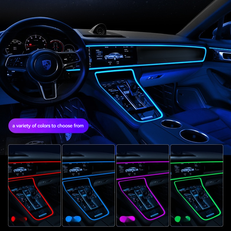 Luz LED de Color para Interior de coche, luz de ambiente frío, 3M, salpicadero, decorativo, neón, ambiental, piezas de automóviles