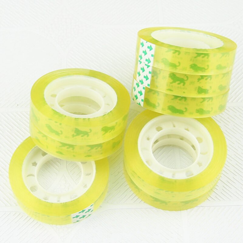 12Mm * 30M Transparant Geel Tape Transparante Tape Briefpapier Tape Tape Kantoor Verpakking Mini X6T4