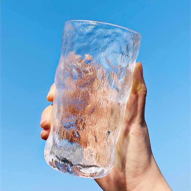 Glass cups glacier waterfall texture transparent simple red wine brandy vodka whisky tequila Drinks cocktail coffee cups