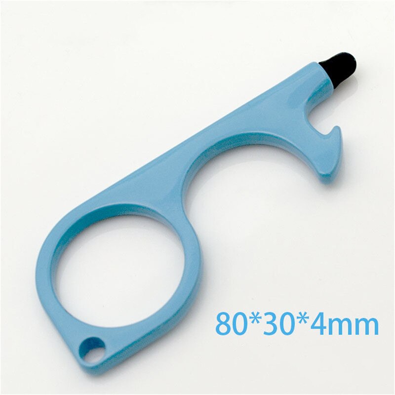 EDC Door Opener Silicone Head Contactless Press Elevator Door Opener Portable Antimicrobial Touch Screen Buttons Keychain