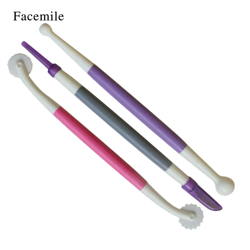 3PCS Cake SugarCraft Modelling Tool Clay Molding Sculpture Fondant Cake Decorating Kit Mold Kitchen Dessert Decoration Baking