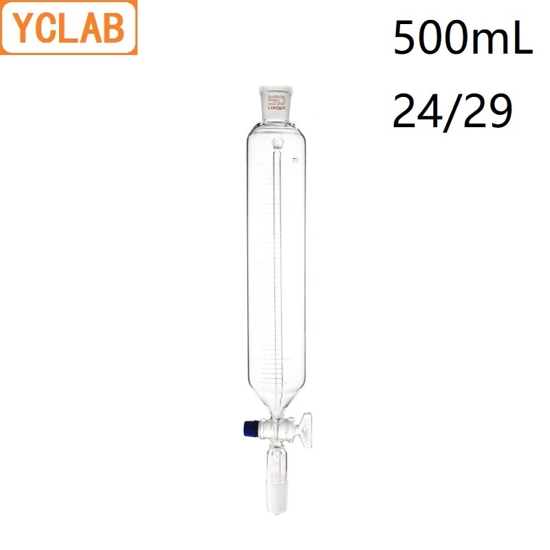 YCLAB 500mL 24/29 Constant Pressure Funnel with Graduation High Temperature Resistance Glass Lab Chemistry Equipment